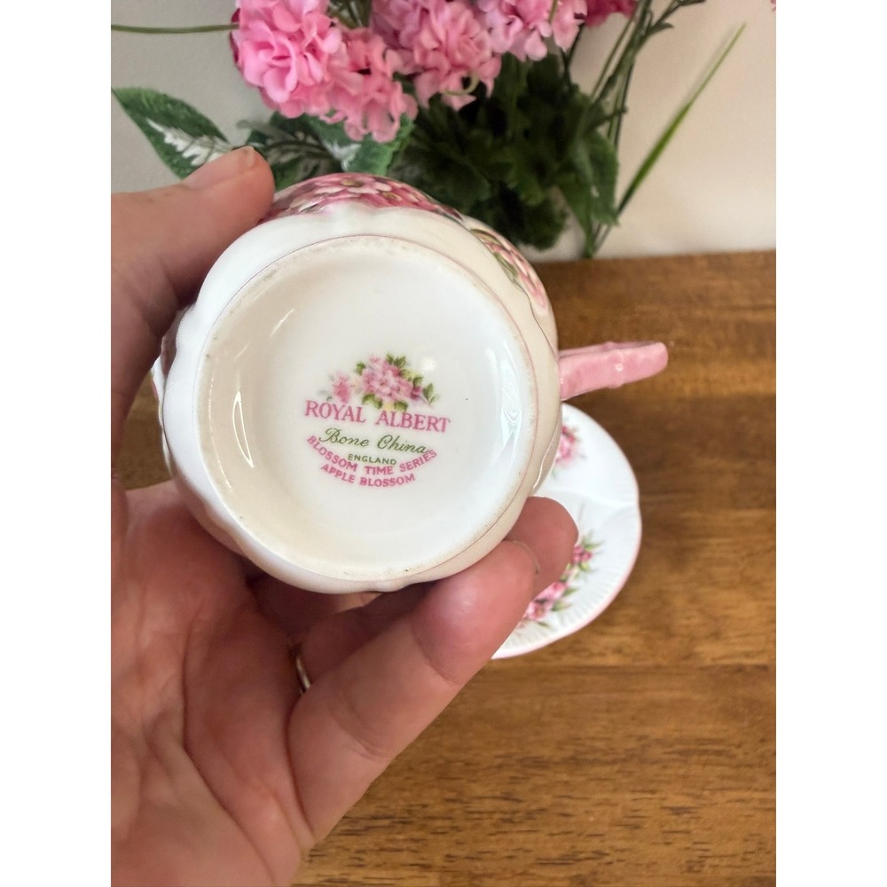 Royal Albert Apple Blossom Teacup & Saucer Blossom Time Bone China England - Picture 10 of 11